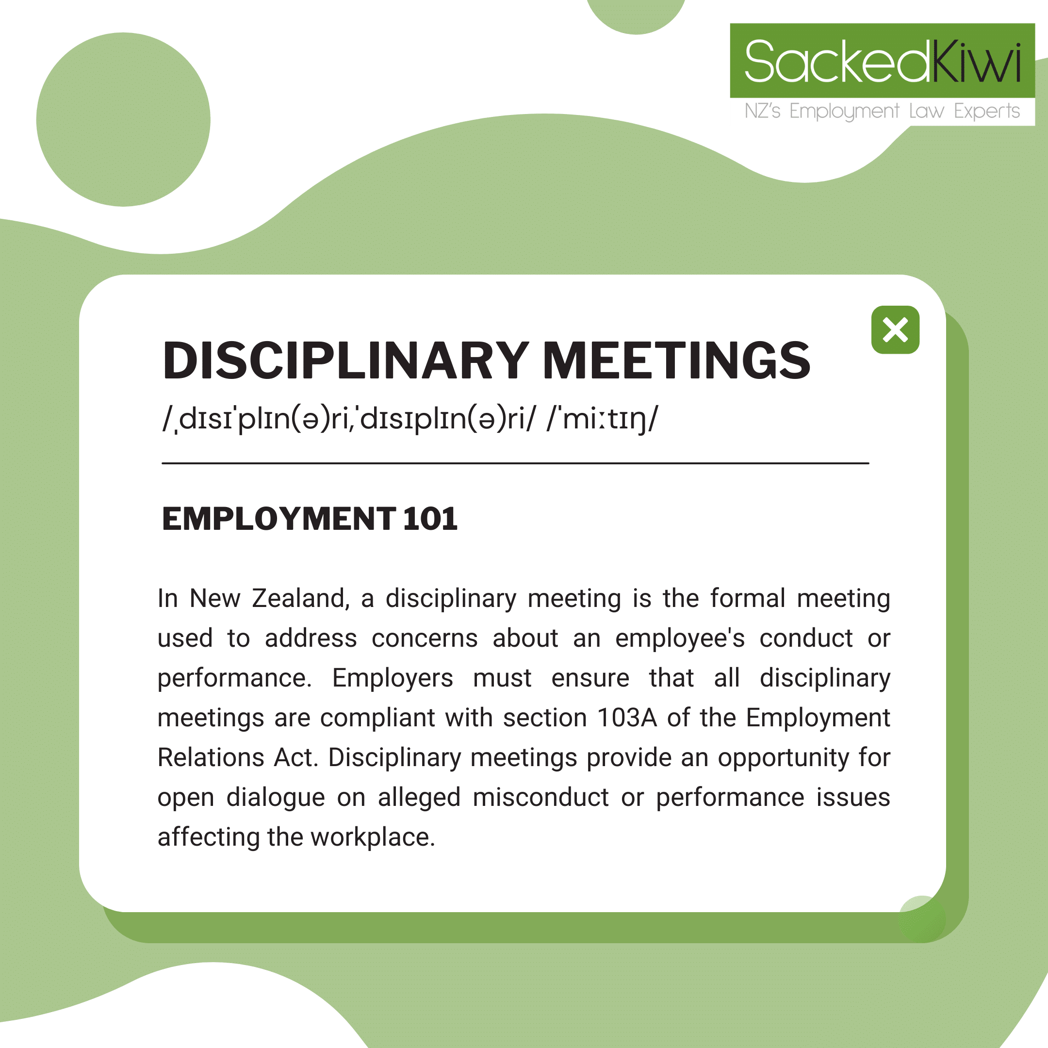 Disciplinary Meetings Glossary Graphic